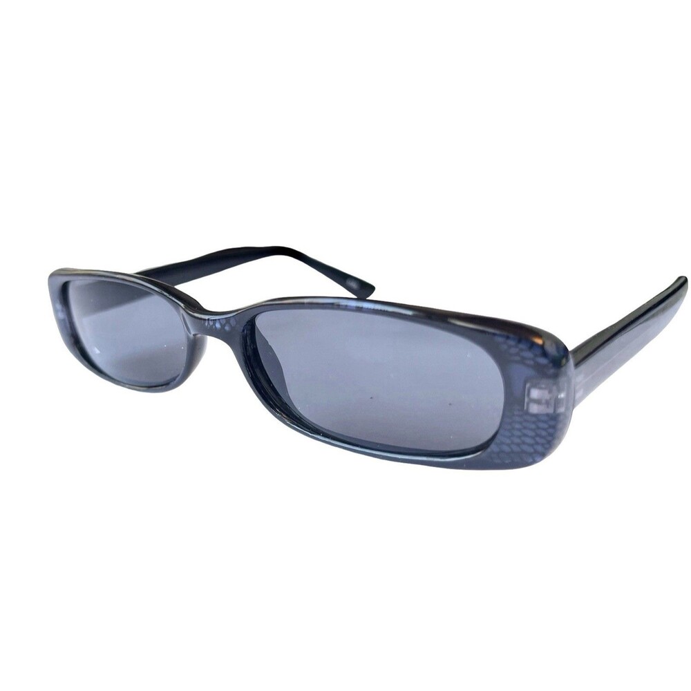 NOS Deziner Wade Sunglasses Slim Narrow Rectangle‎ Black Gray Y2K Matrix Cyber